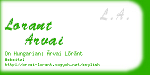 lorant arvai business card
